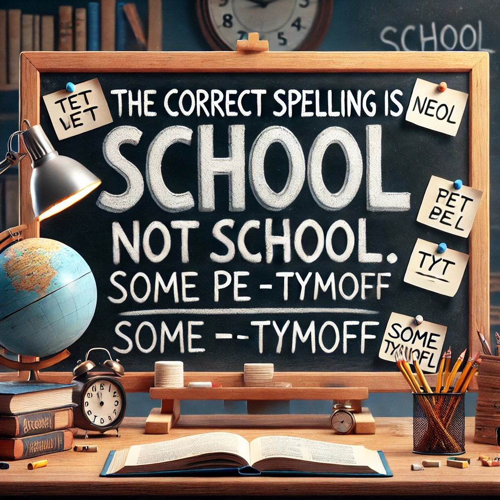 the correct spelling is school not school. some pe - tymoff